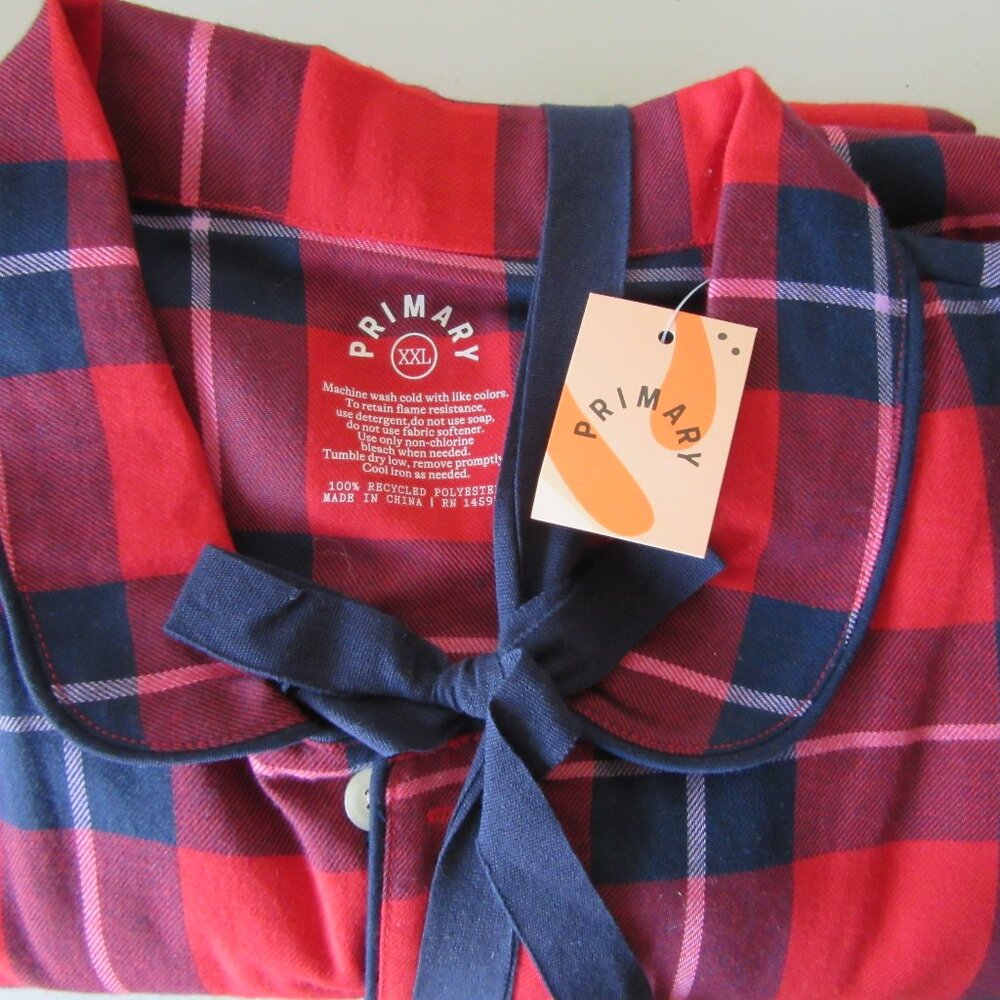 PRIMARY Red Plaid Pajama Set XXL New with tags